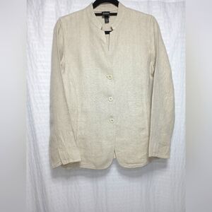 Eileen Fisher 100% Linen 3 Button Blazer. Size XS.